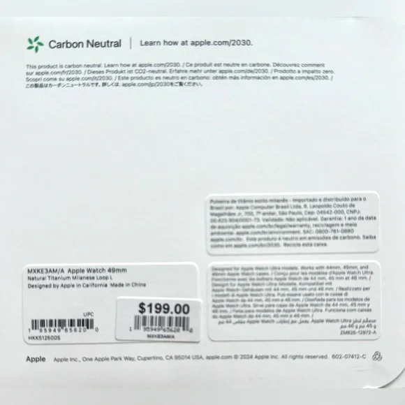 Apple iWatch 49mm NATURAL Titanium Milanese Loop size "L" for UltraII Sealed,NEW - Picture 4 of 14